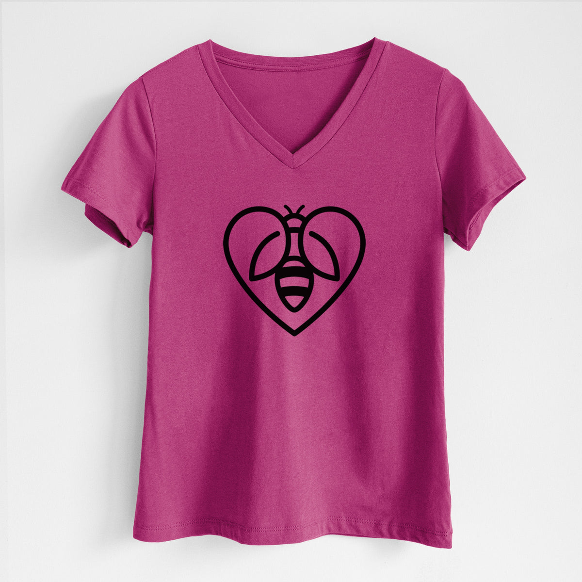 Bee Heart Icon - Women's Lightweight Relaxed Fit 100% Cotton V-neck