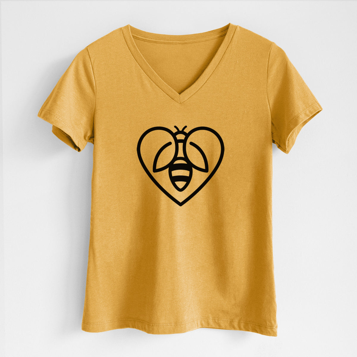 Bee Heart Icon - Women's Lightweight Relaxed Fit 100% Cotton V-neck