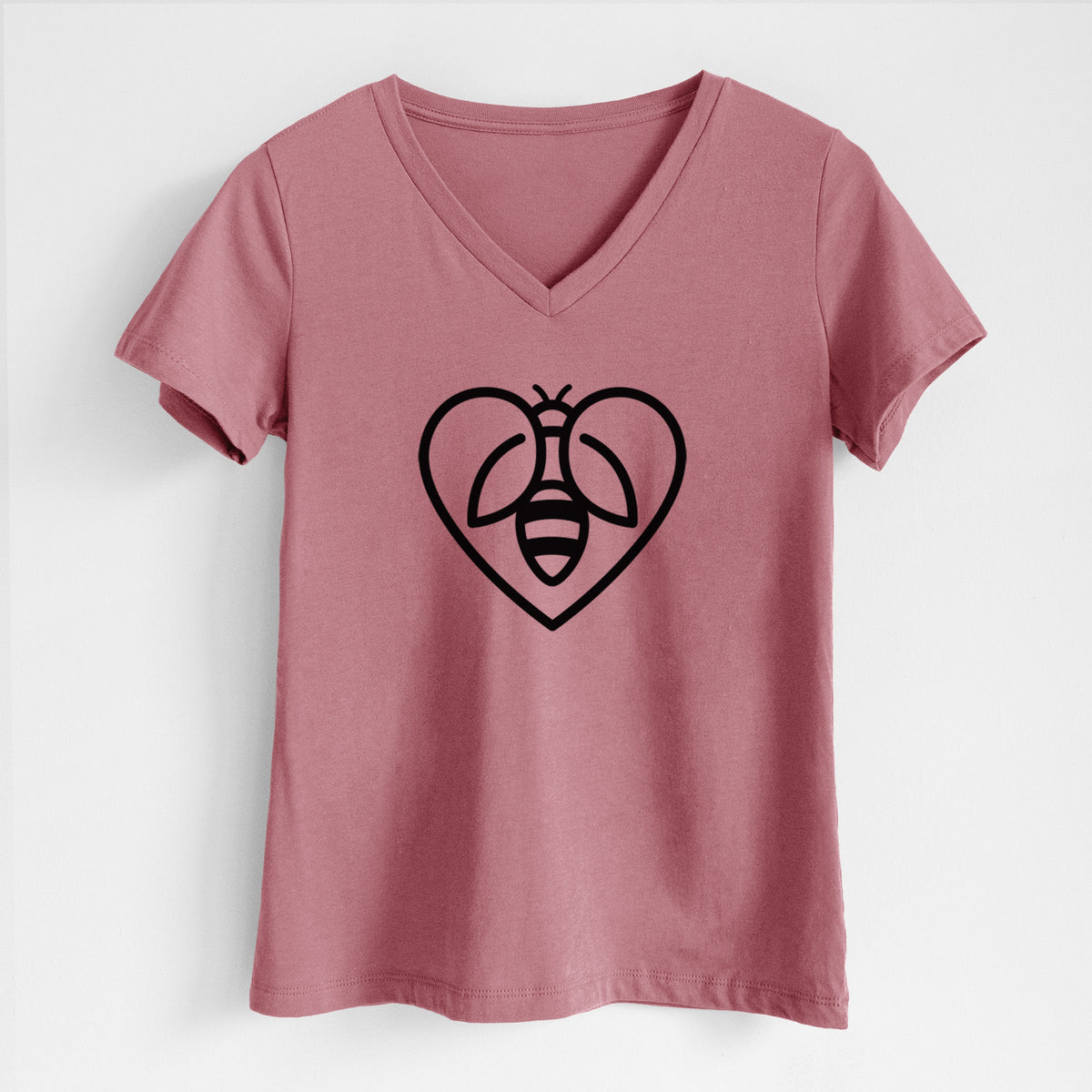 Bee Heart Icon - Women's Lightweight Relaxed Fit 100% Cotton V-neck