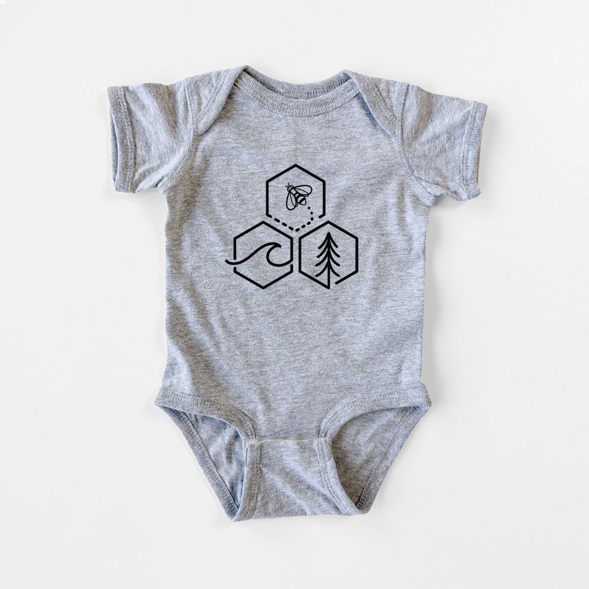 Bee-Sea-Tree Triptych - Baby Fine Jersey Bodysuit