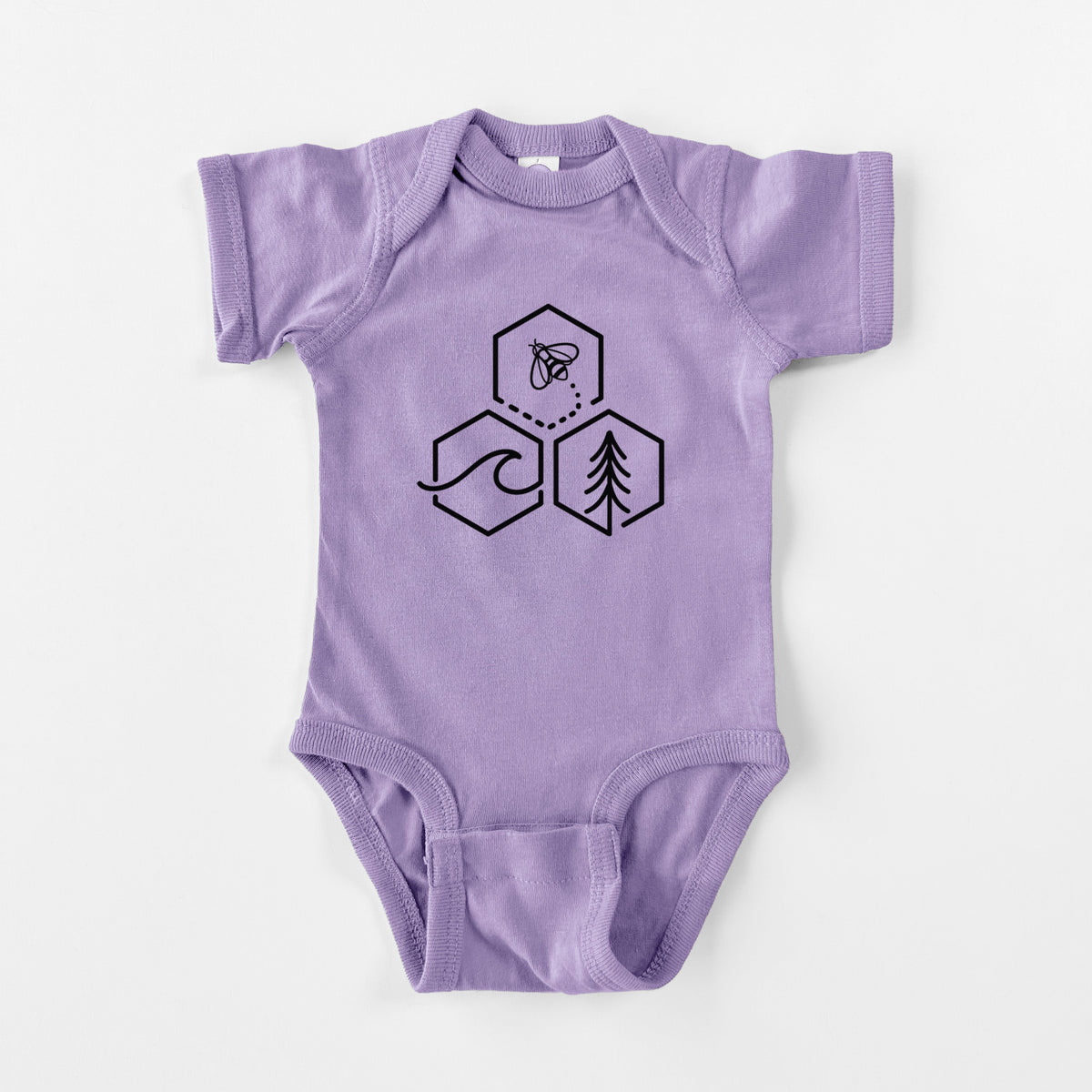 Bee-Sea-Tree Triptych - Baby Fine Jersey Bodysuit