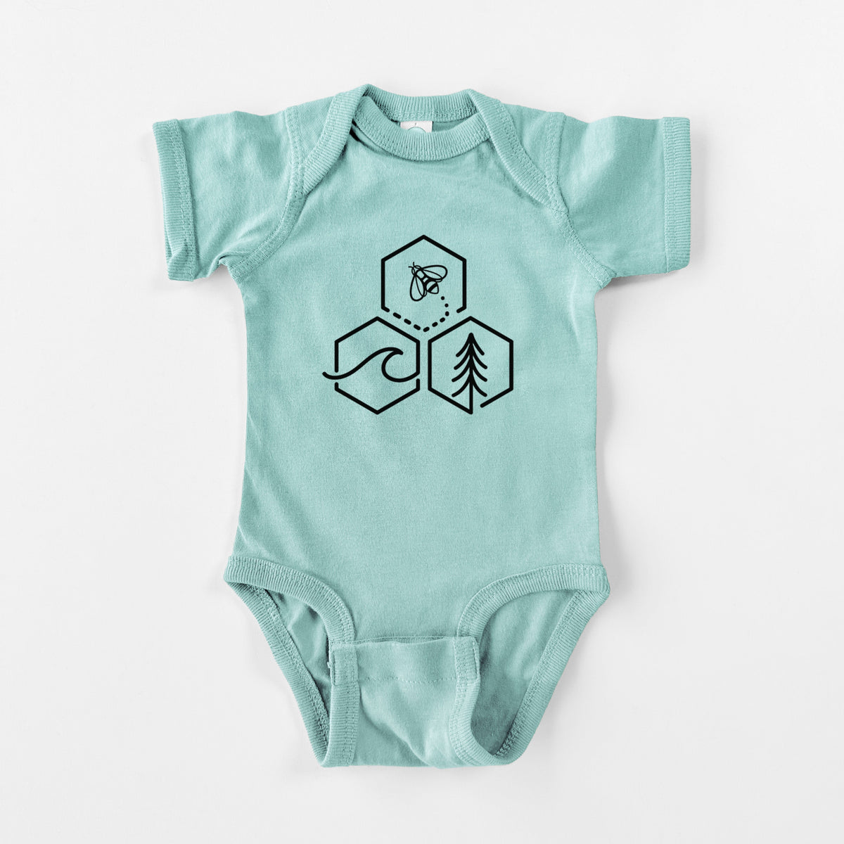 Bee-Sea-Tree Triptych - Baby Fine Jersey Bodysuit