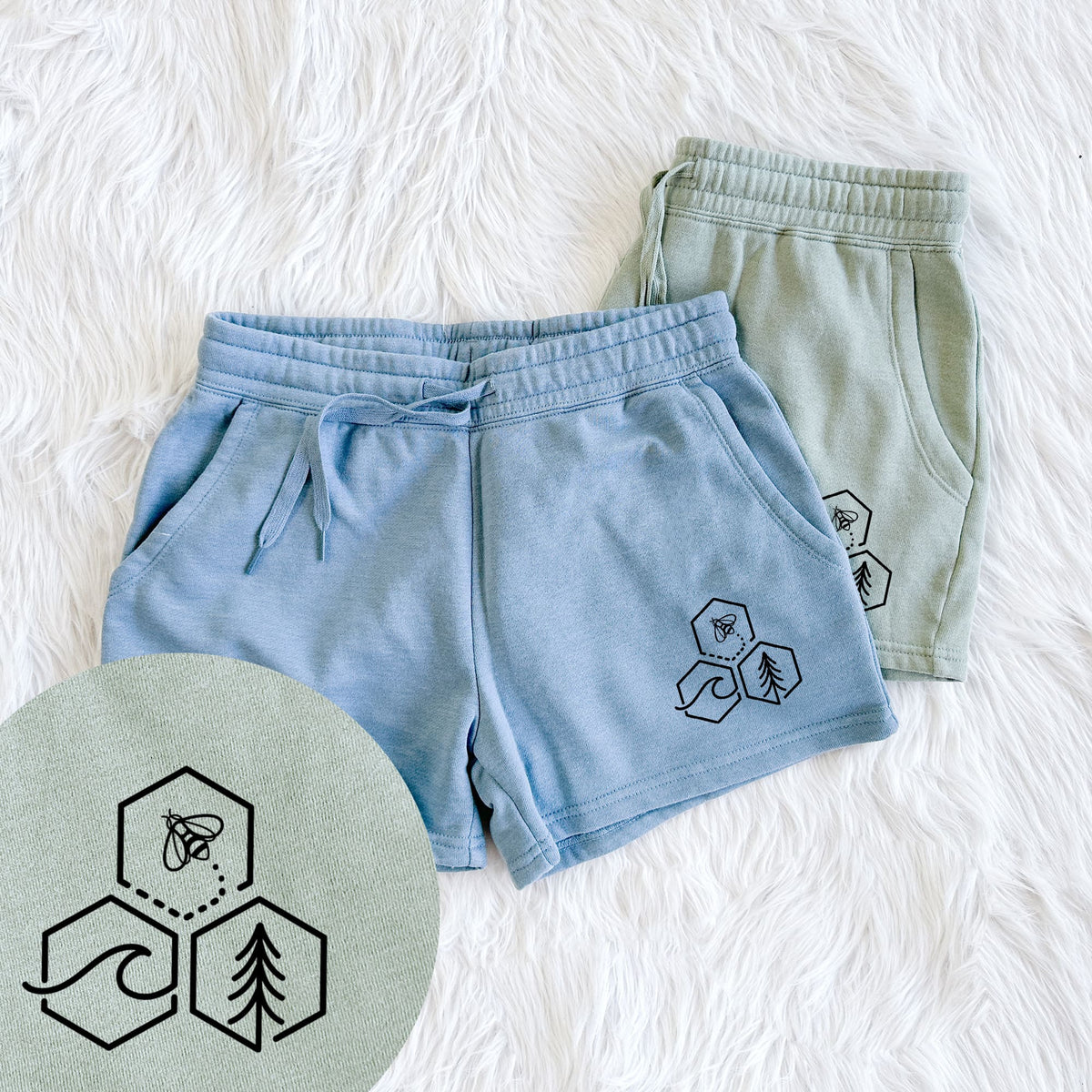 Bee-Sea-Tree Triptych - Women's Cali Wave Shorts