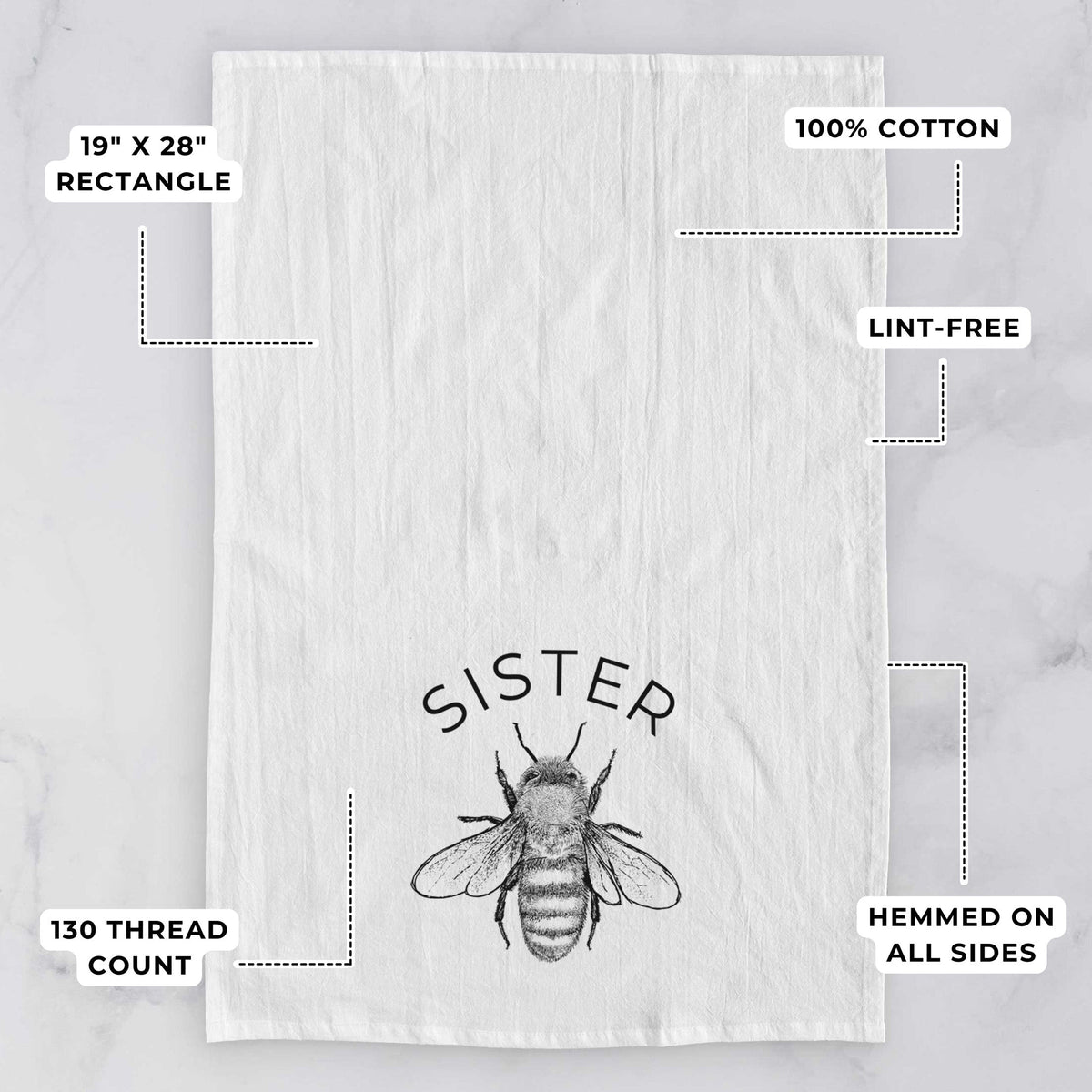 Sister Bee Tea Towel