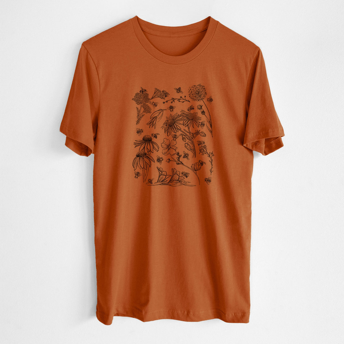 Bees & Blooms - Honeybees with Wildflowers - Lightweight 100% Cotton Unisex Crewneck