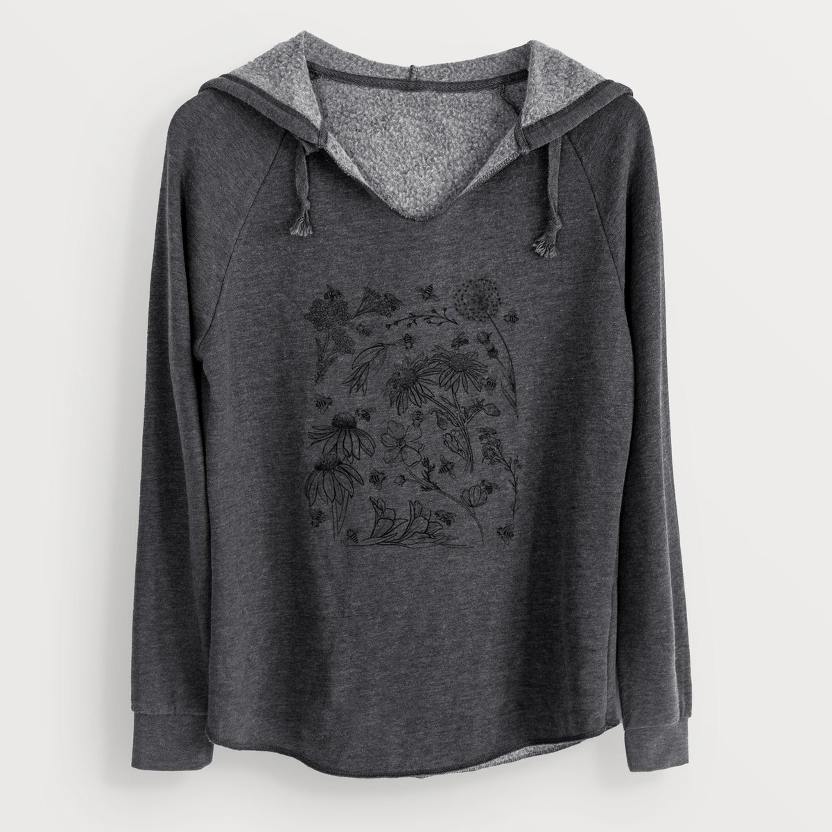 Bees & Blooms - Honeybees with Wildflowers - Cali Wave Hooded Sweatshirt