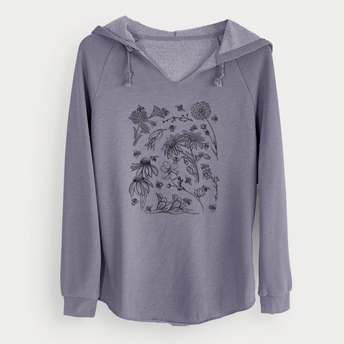 Bees & Blooms - Honeybees with Wildflowers - Cali Wave Hooded Sweatshirt