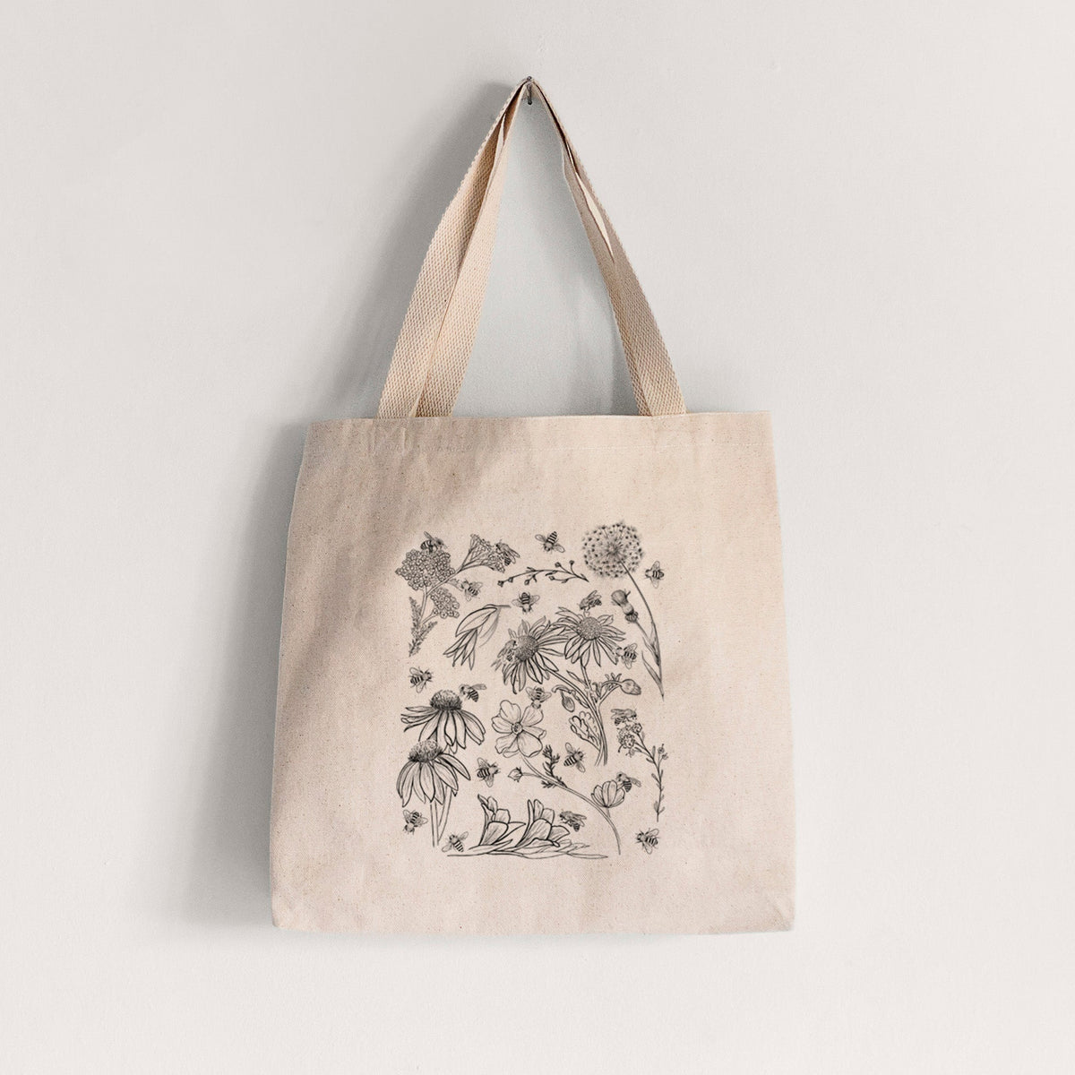 Bees & Blooms - Honeybees with Wildflowers - Tote Bag