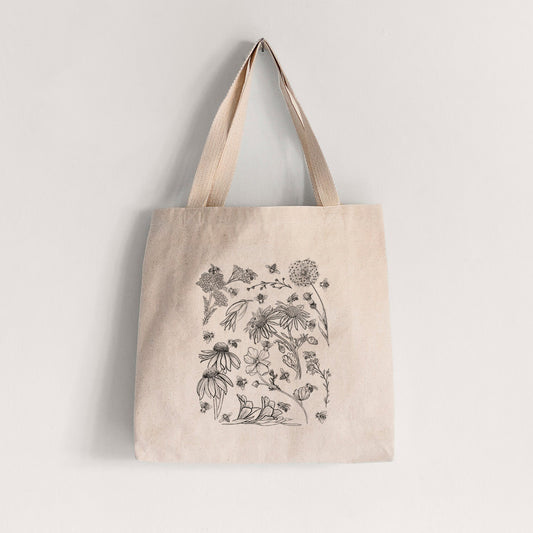 Bees & Blooms - Honeybees with Wildflowers - Tote Bag