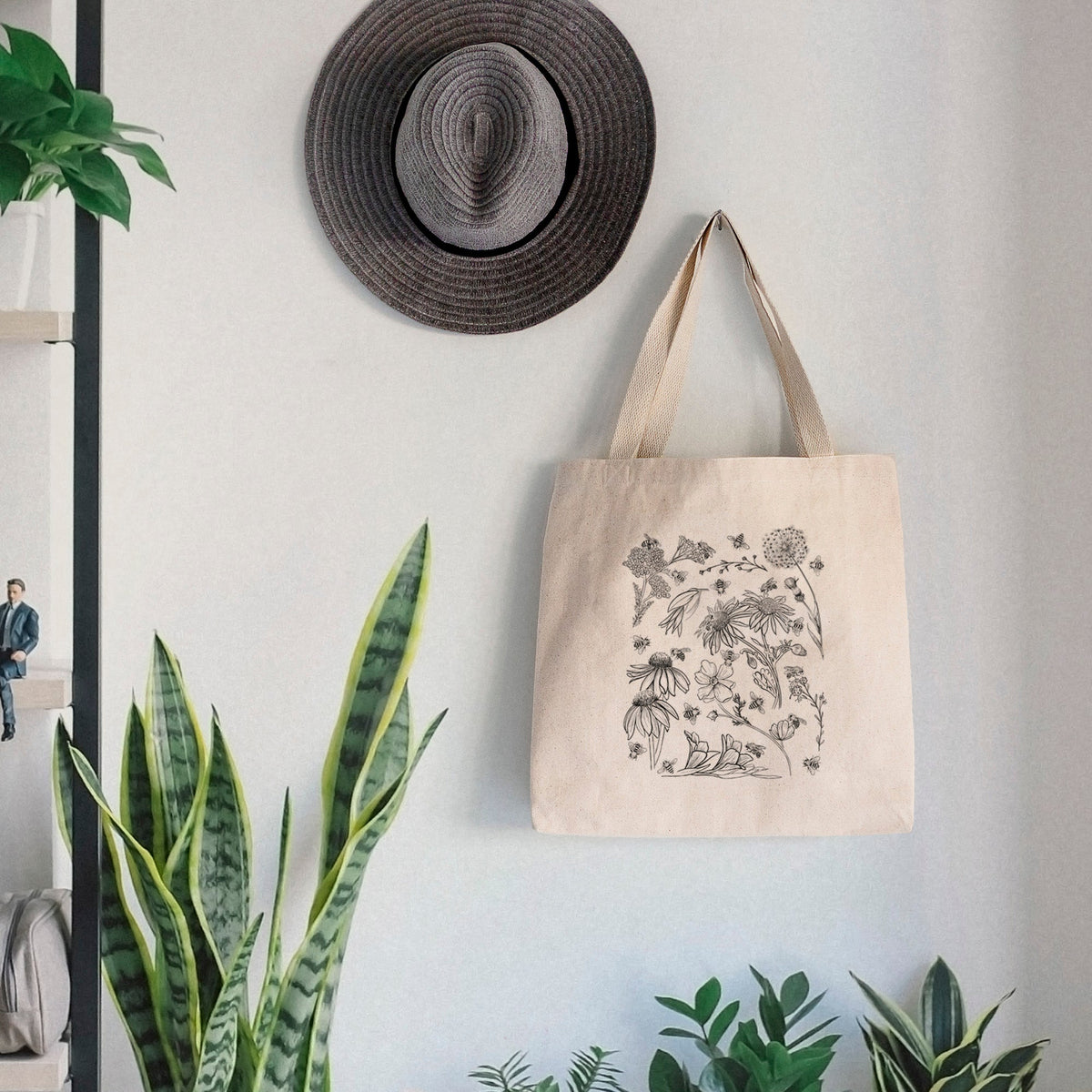 Bees & Blooms - Honeybees with Wildflowers - Tote Bag