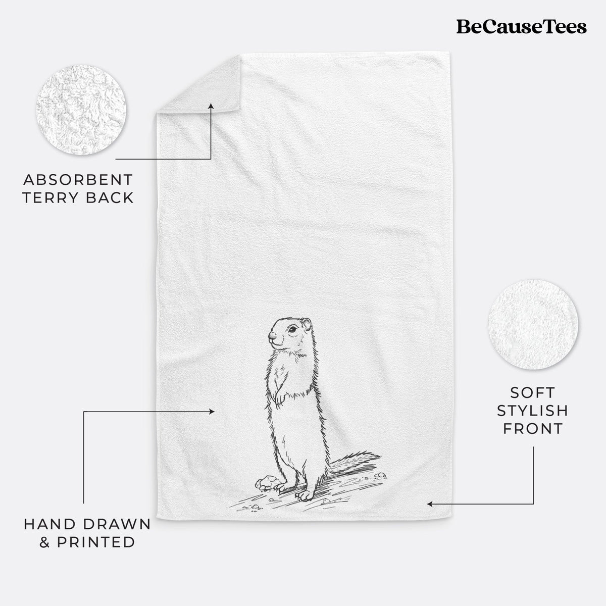 Belding's Ground Squirrel - Urocitellus beldingi Premium Decorative Hand Towel