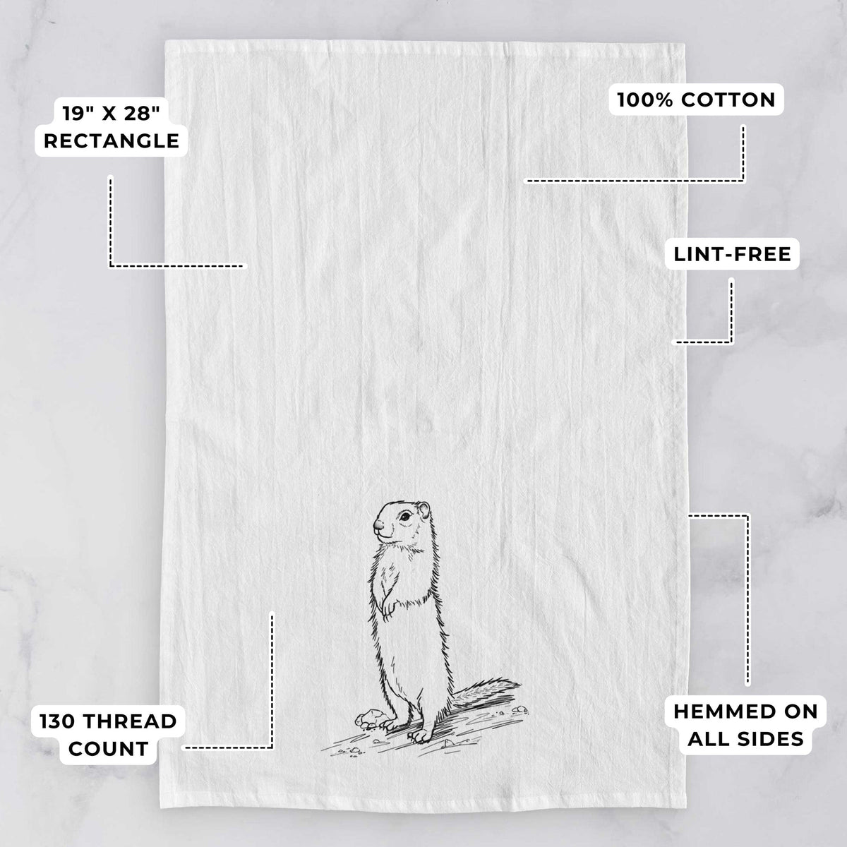 Belding's Ground Squirrel - Urocitellus beldingi Tea Towel