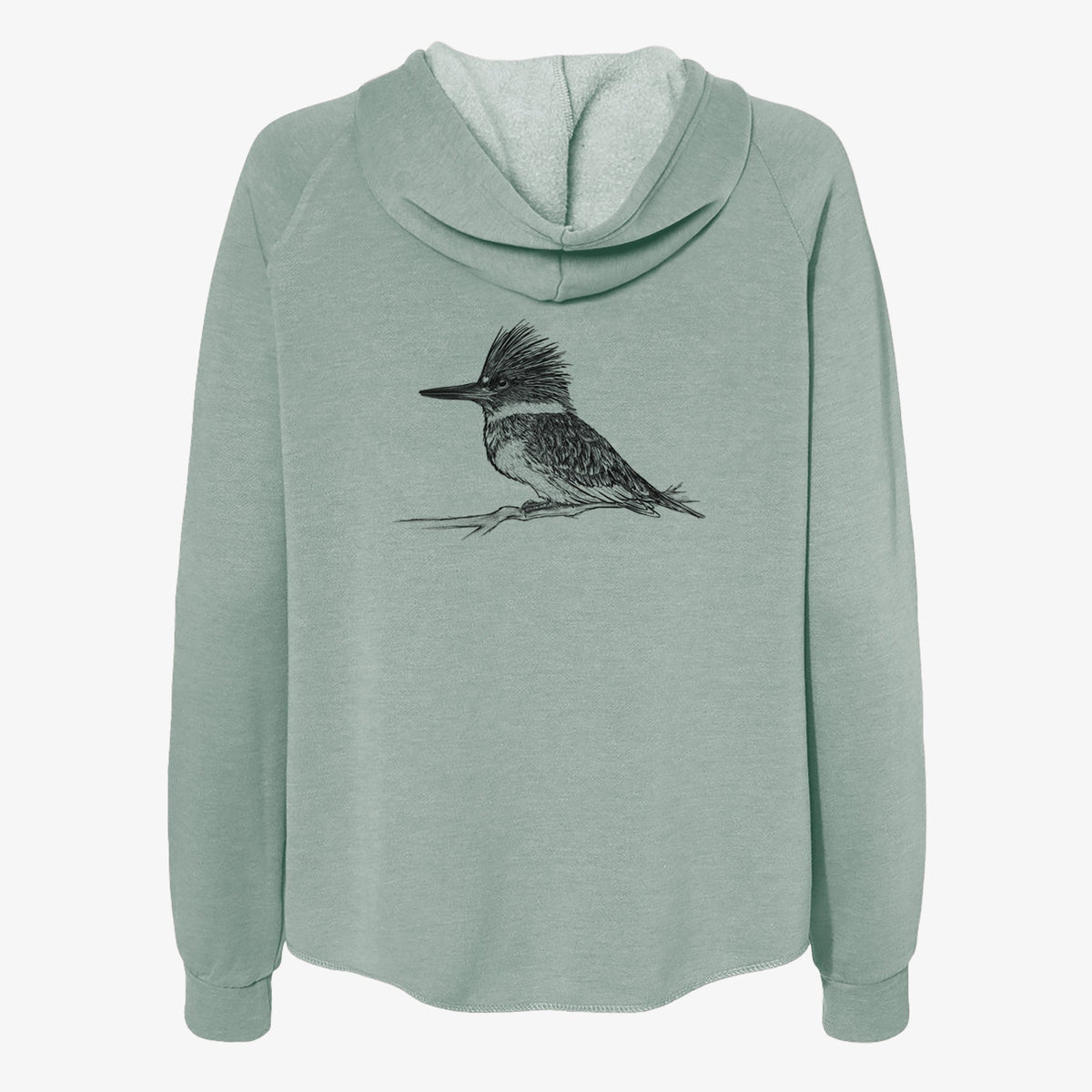 Belted Kingfisher - Megaceryle alcyon - Women's Cali Wave Zip-Up Sweatshirt