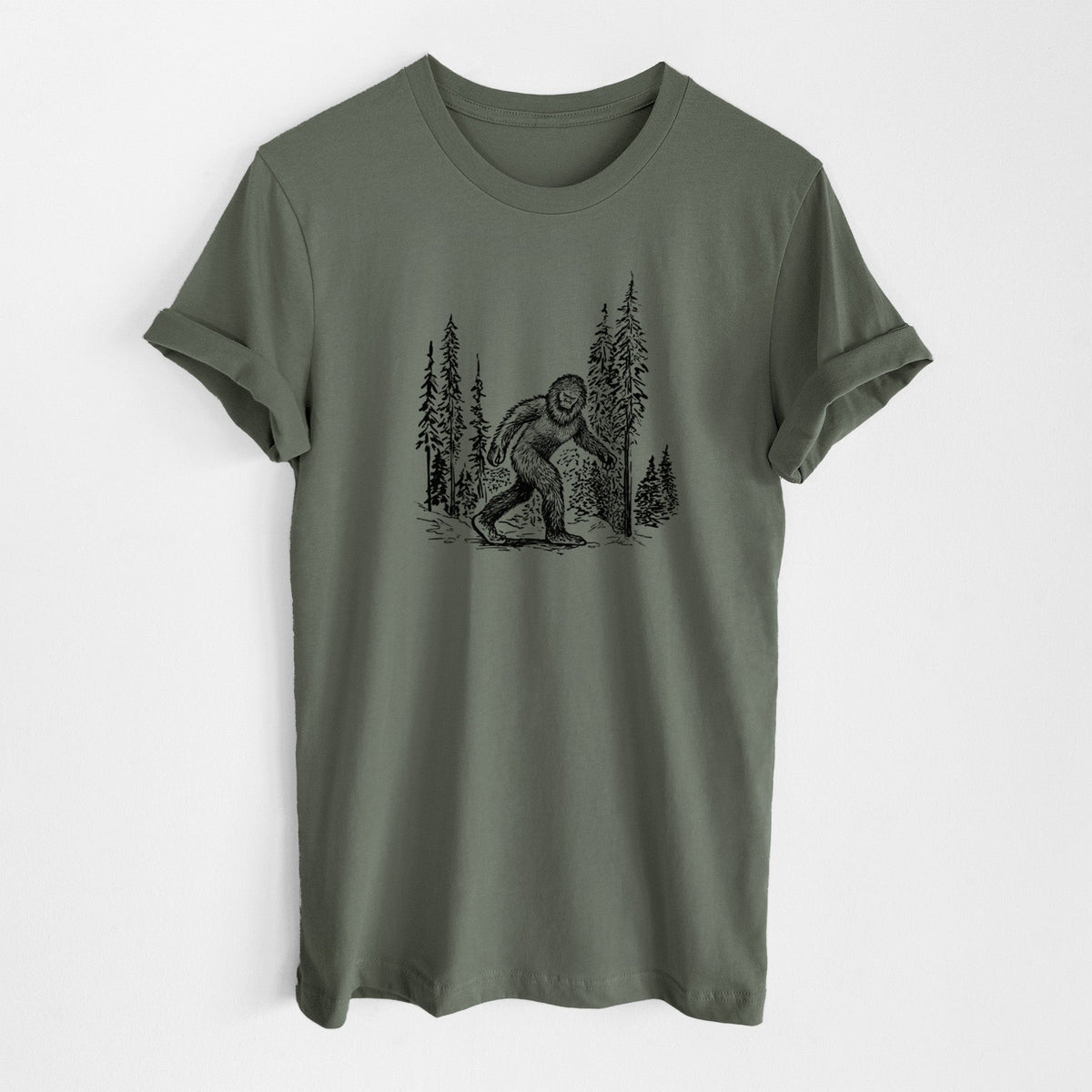 Bigfoot in the Woods - Lightweight 100% Cotton Unisex Crewneck