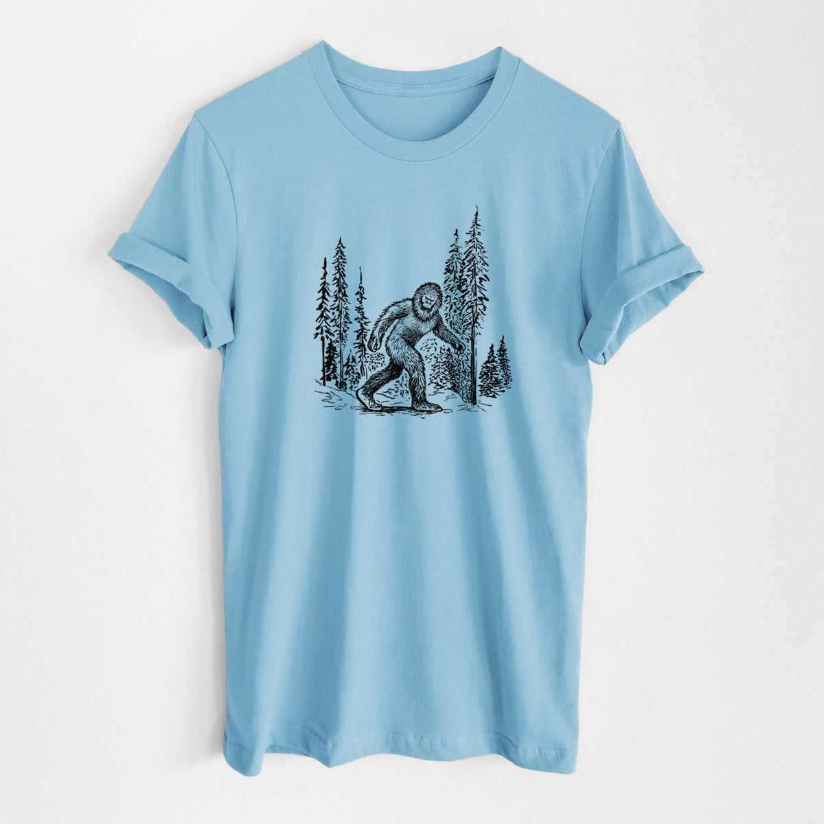 Bigfoot in the Woods - Lightweight 100% Cotton Unisex Crewneck