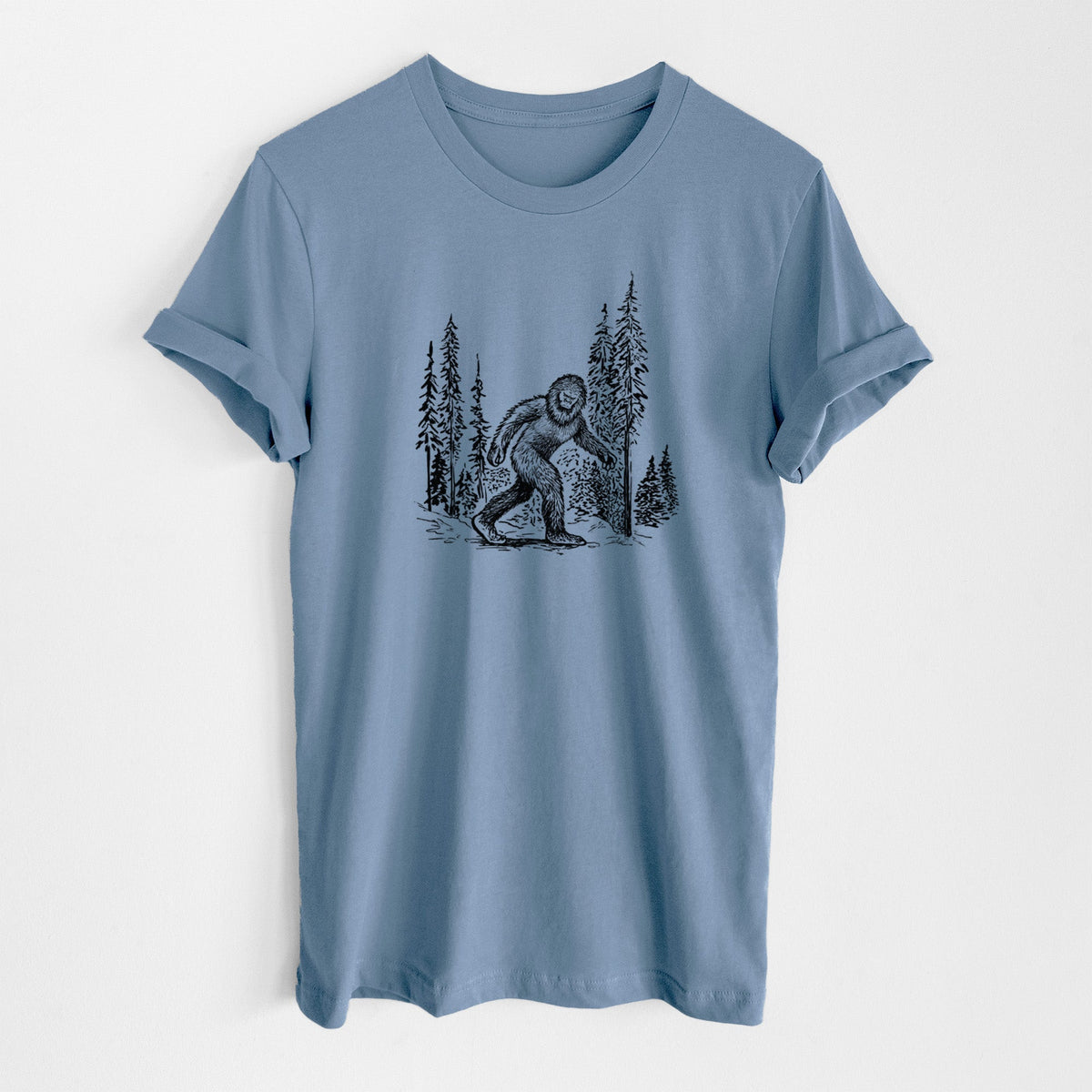 Bigfoot in the Woods - Lightweight 100% Cotton Unisex Crewneck