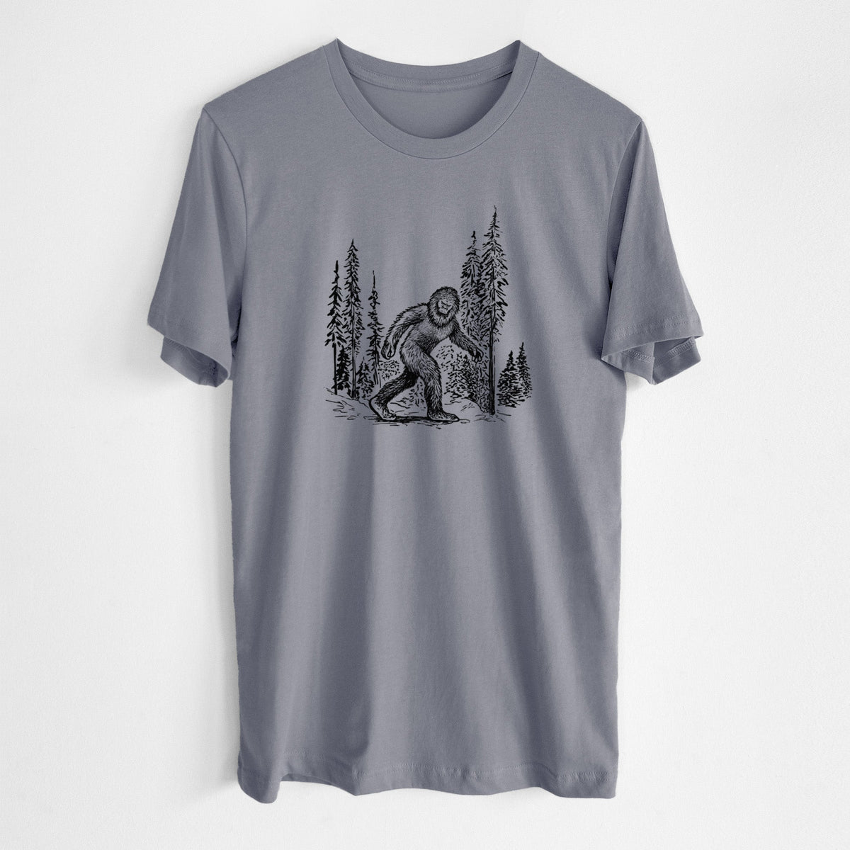 Bigfoot in the Woods - Lightweight 100% Cotton Unisex Crewneck