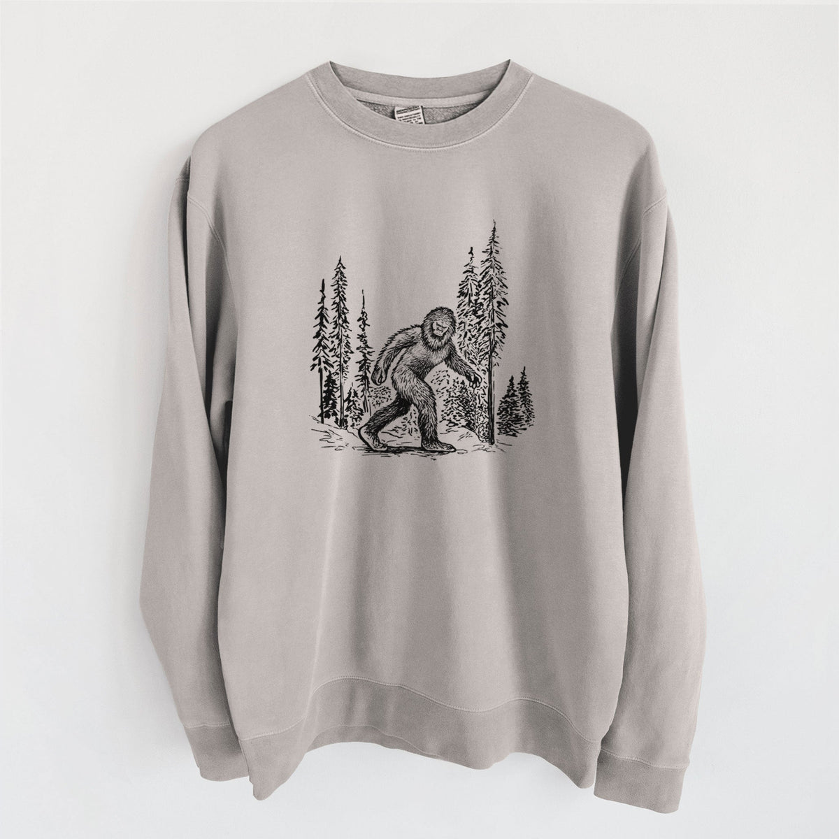 Bigfoot in the Woods - Unisex Pigment Dyed Crew Sweatshirt