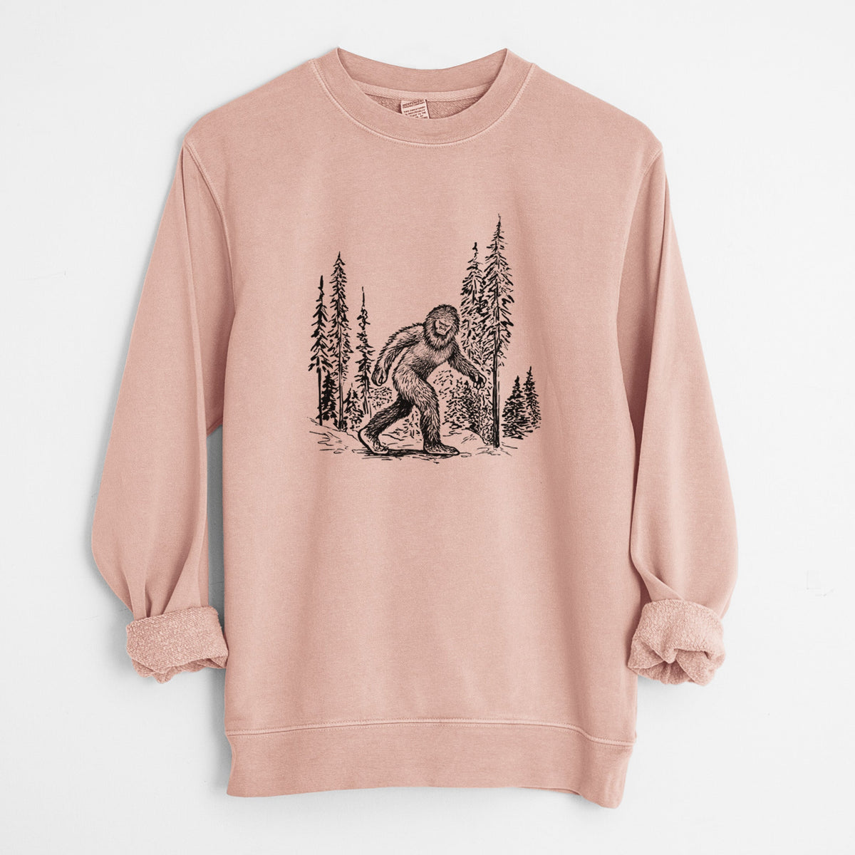 Bigfoot in the Woods - Unisex Pigment Dyed Crew Sweatshirt
