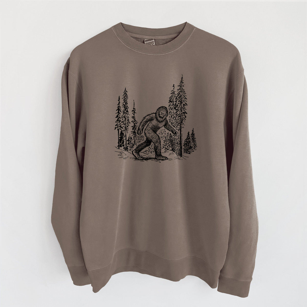 Bigfoot in the Woods - Unisex Pigment Dyed Crew Sweatshirt