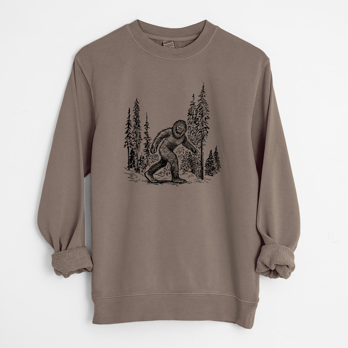 Bigfoot in the Woods - Unisex Pigment Dyed Crew Sweatshirt