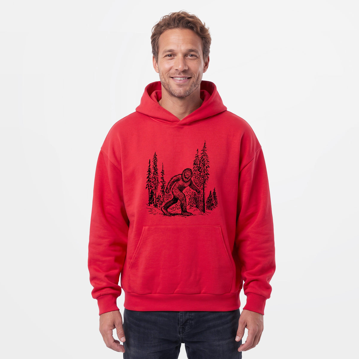 Bigfoot in the Woods  - Statement Midweight Hoodie