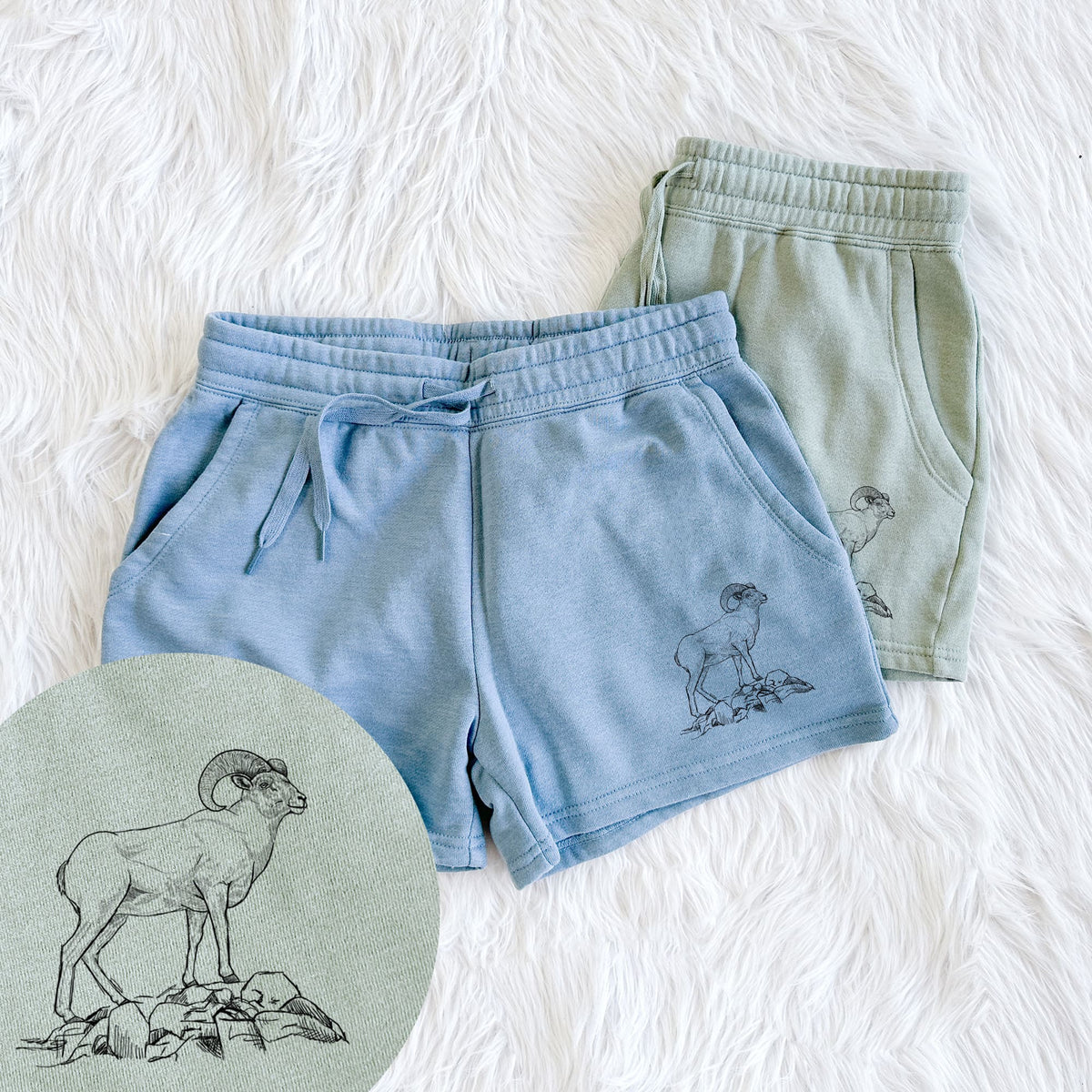 Bighorn Sheep Ram - Ovis canadensis - Women's Cali Wave Shorts