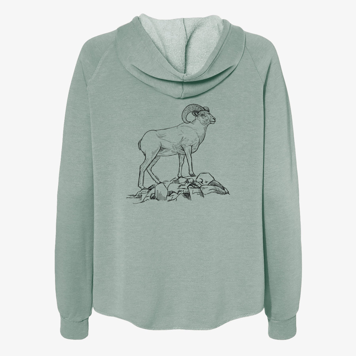 Bighorn Sheep Ram - Ovis canadensis - Women's Cali Wave Zip-Up Sweatshirt
