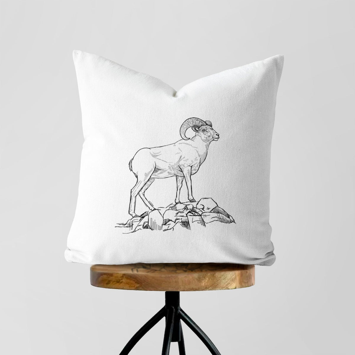 Bighorn Sheep Ram - Ovis canadensis - Throw Pillow Cover