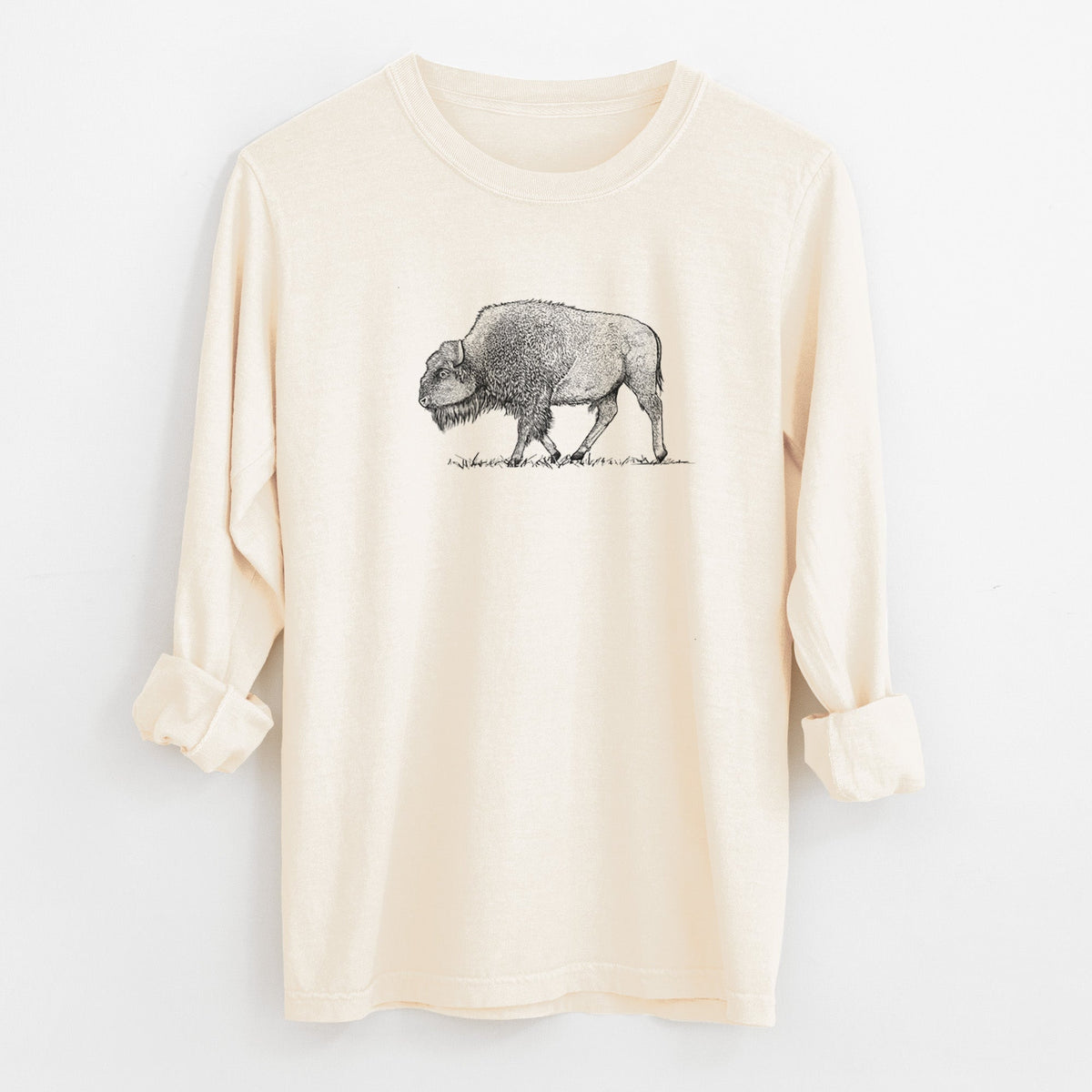 American Bison / Buffalo - Bison bison - Unisex Comfort Colors 100% Cotton Long Sleeve