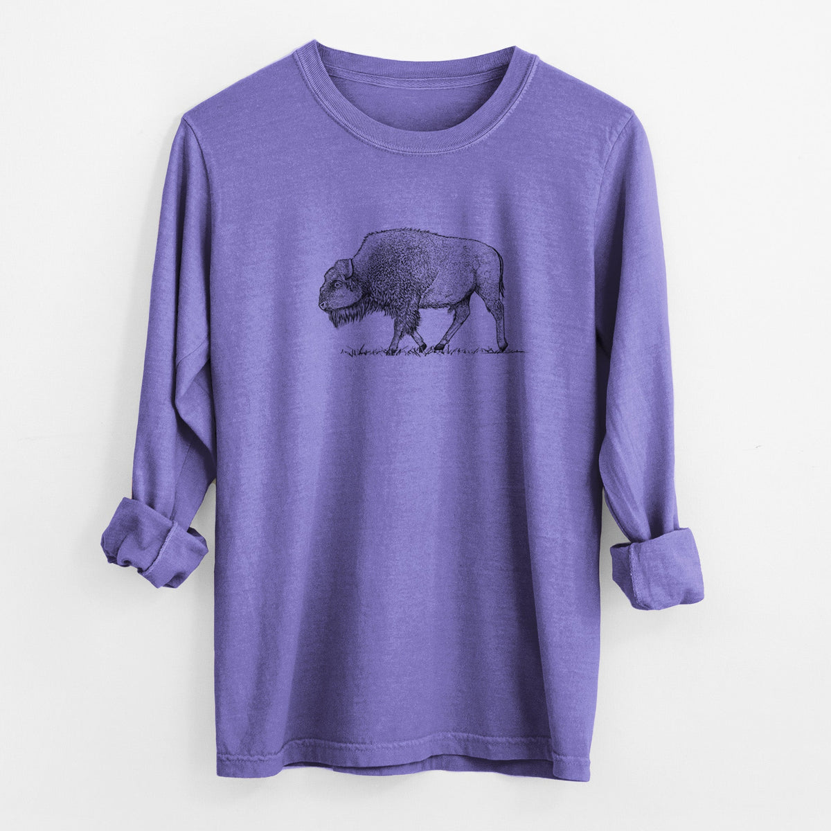 American Bison / Buffalo - Bison bison - Unisex Comfort Colors 100% Cotton Long Sleeve