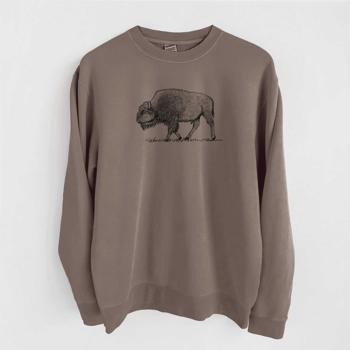 American Bison / Buffalo - Bison bison - Unisex Pigment Dyed Crew Sweatshirt