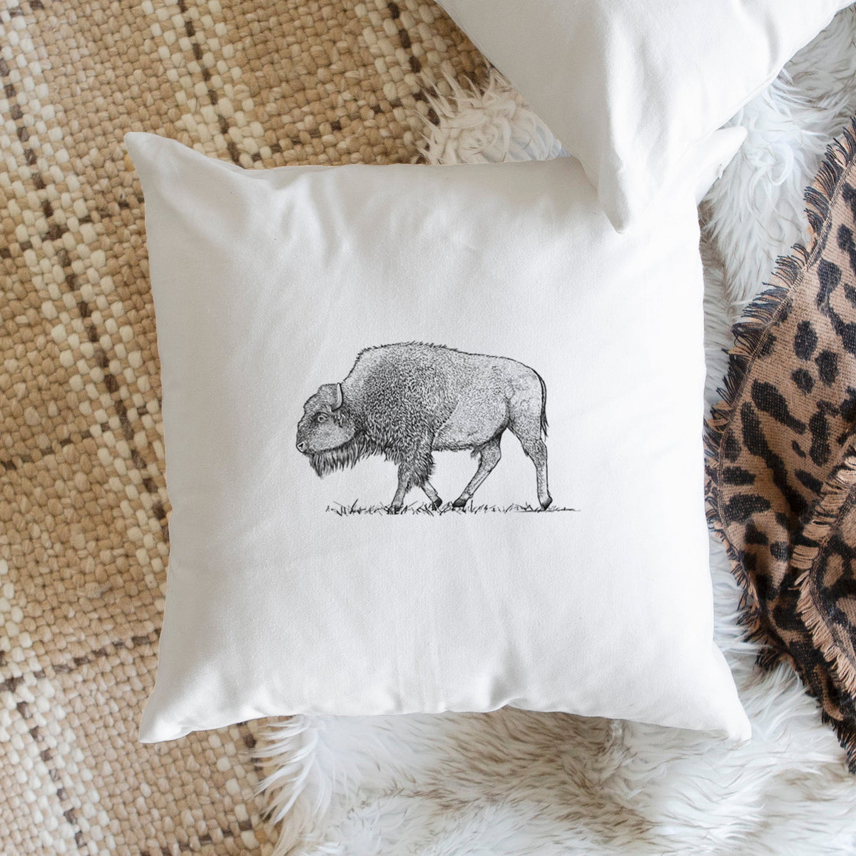 American Bison / Buffalo - Bison bison - Throw Pillow Cover
