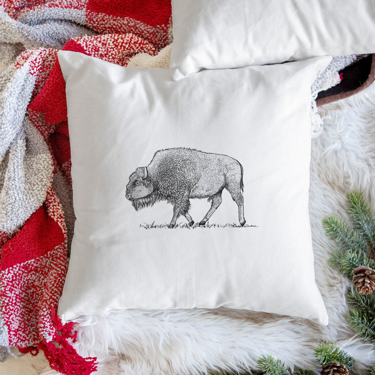 American Bison / Buffalo - Bison bison - Throw Pillow Cover