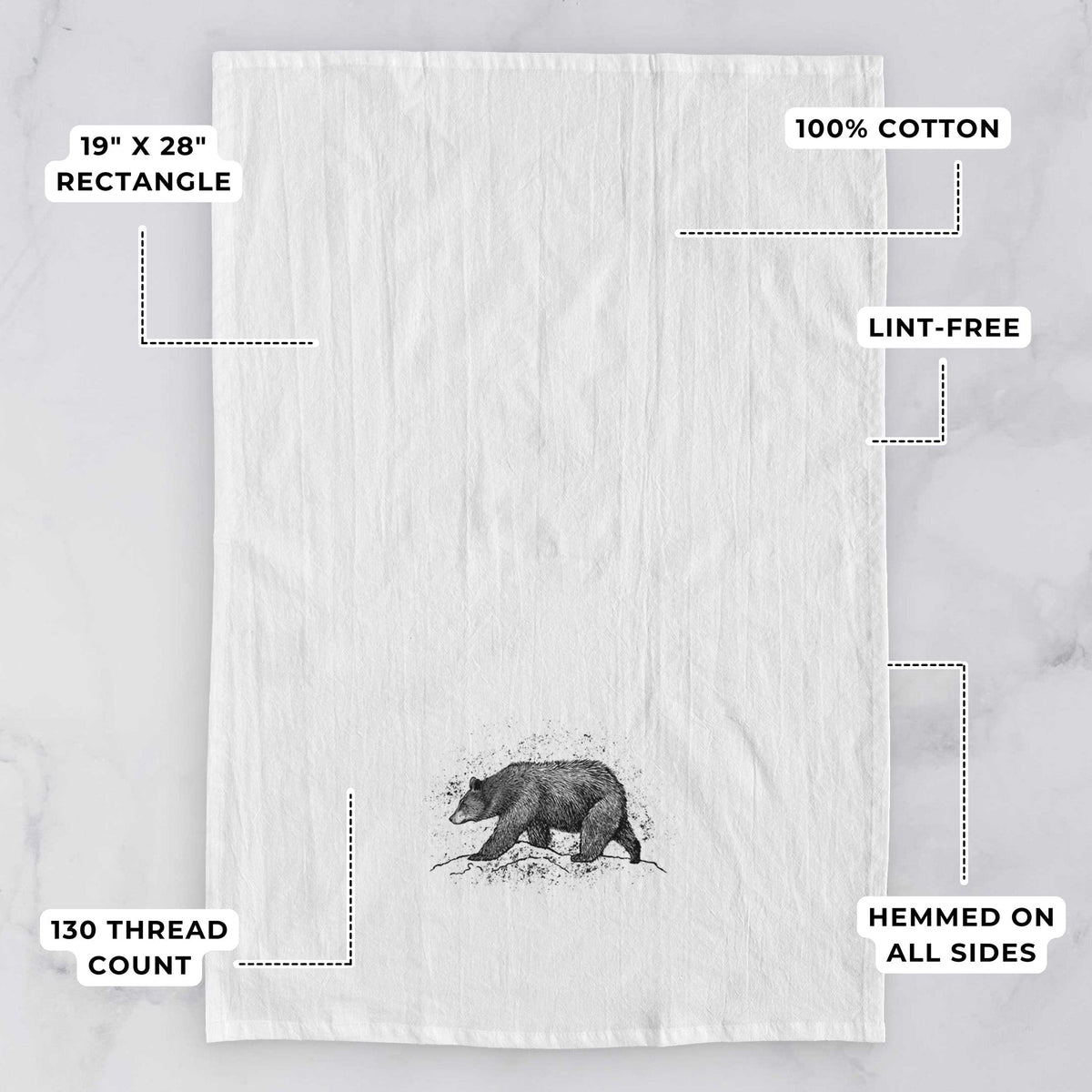 Black Bear Tea Towel