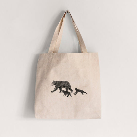Mama Black Bear with Cubs - Tote Bag