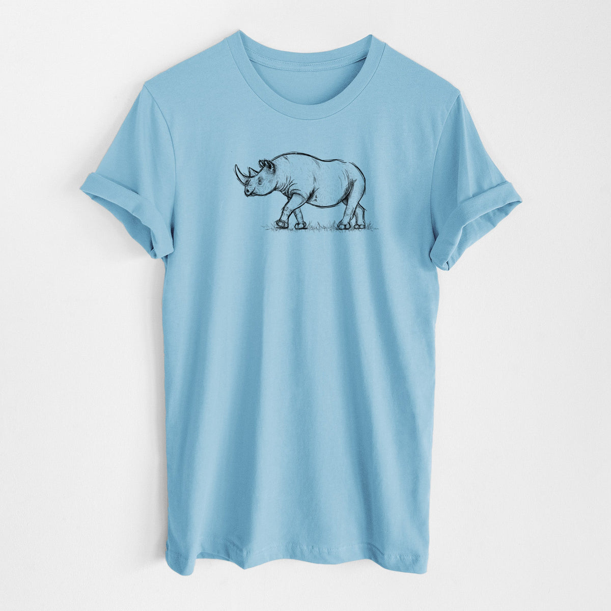 Black Rhinoceros - Diceros bicornis - Lightweight 100% Cotton Unisex Crewneck