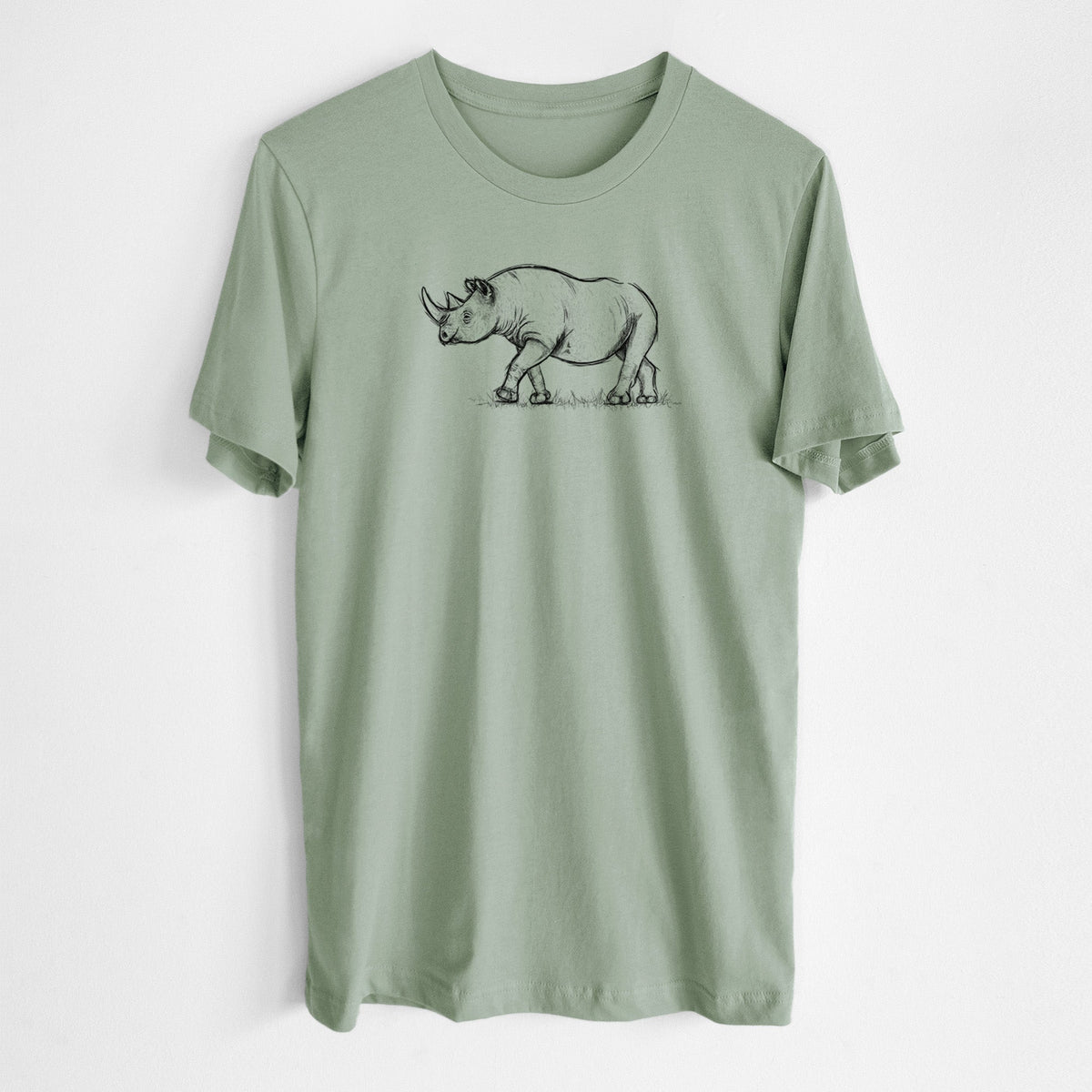 Black Rhinoceros - Diceros bicornis - Lightweight 100% Cotton Unisex Crewneck