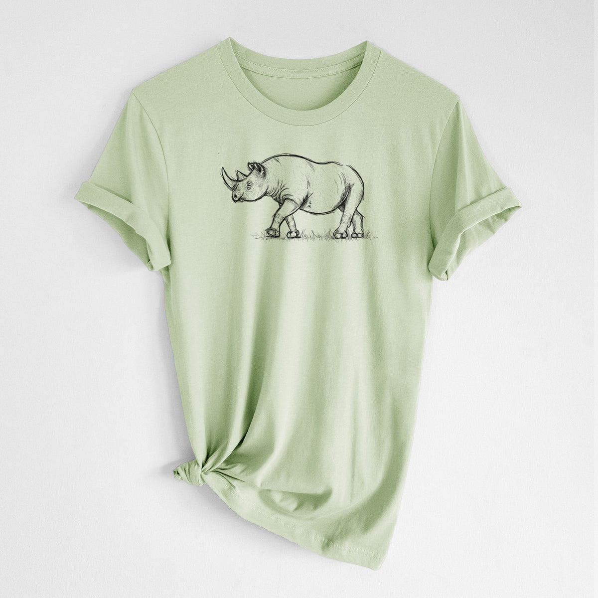 Black Rhinoceros - Diceros bicornis - Lightweight 100% Cotton Unisex Crewneck