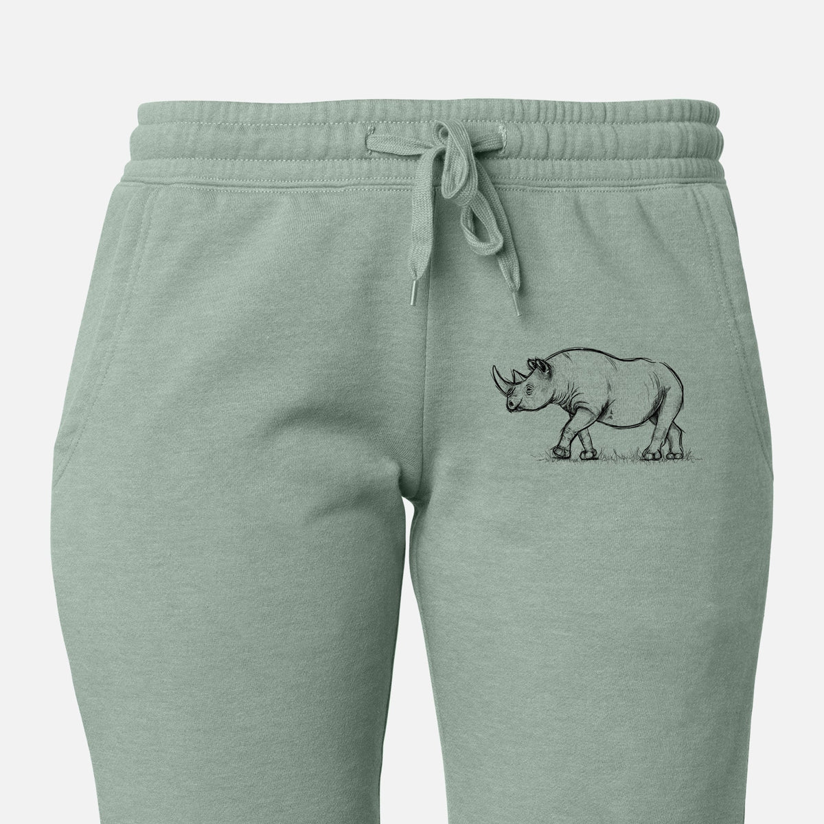 Black Rhinoceros - Diceros bicornis - Women's Cali Wave Jogger Sweatpants