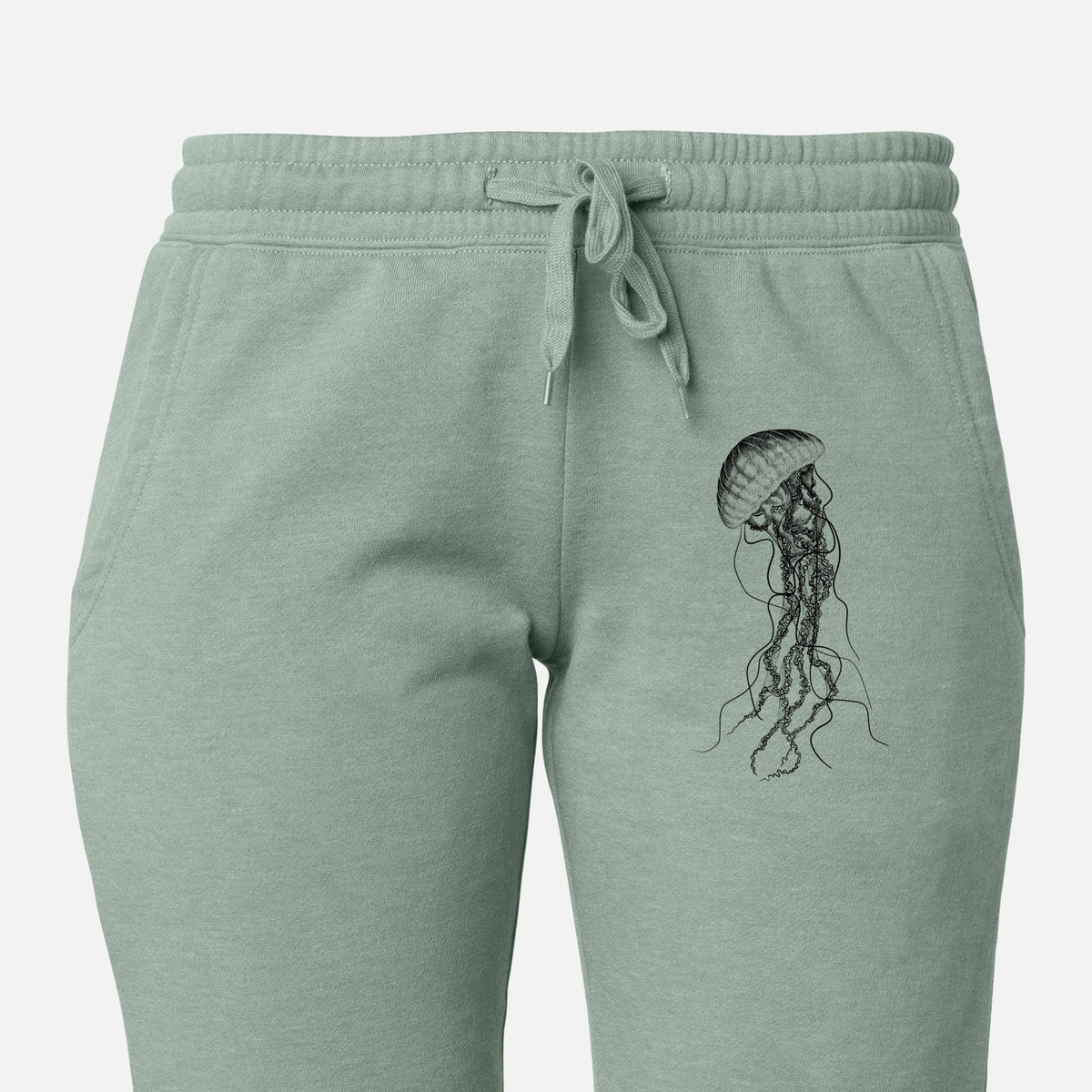 Black Sea Nettle Jellyfish - Chrysaora achlyos - Women's Cali Wave Jogger Sweatpants