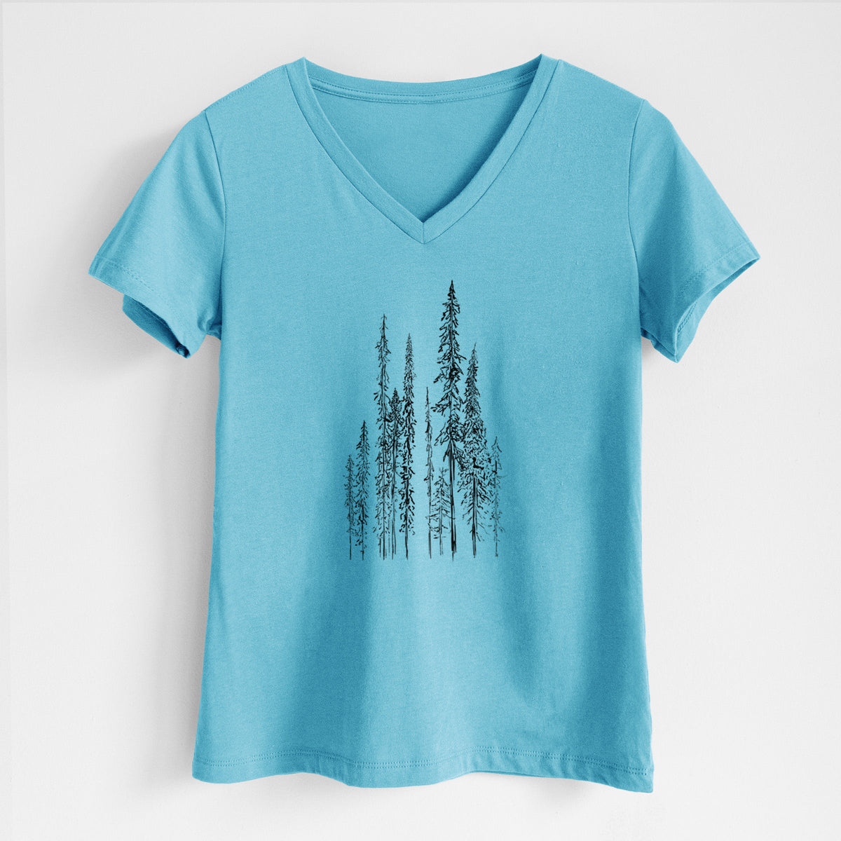 Black Spruce (Picea mariana) - Women's Lightweight Relaxed Fit 100% Cotton V-neck