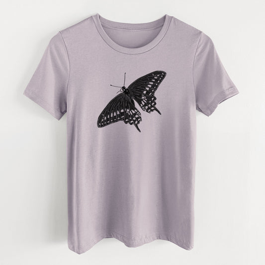 Black Swallowtail Butterfly - Papilio polyxenes - Women's Lightweight Relaxed Fit 100% Cotton Crewneck