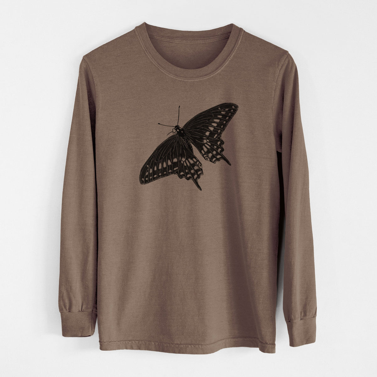 Black Swallowtail Butterfly - Papilio polyxenes - Unisex Comfort Colors 100% Cotton Long Sleeve