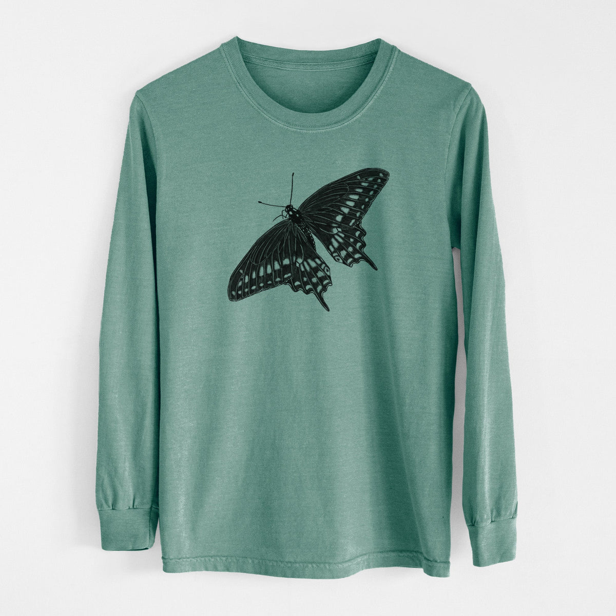 Black Swallowtail Butterfly - Papilio polyxenes - Unisex Comfort Colors 100% Cotton Long Sleeve