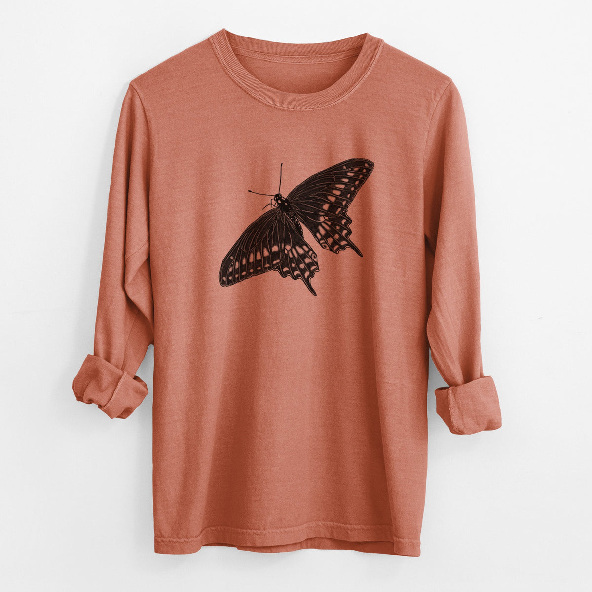 Black Swallowtail Butterfly - Papilio polyxenes - Unisex Comfort Colors 100% Cotton Long Sleeve
