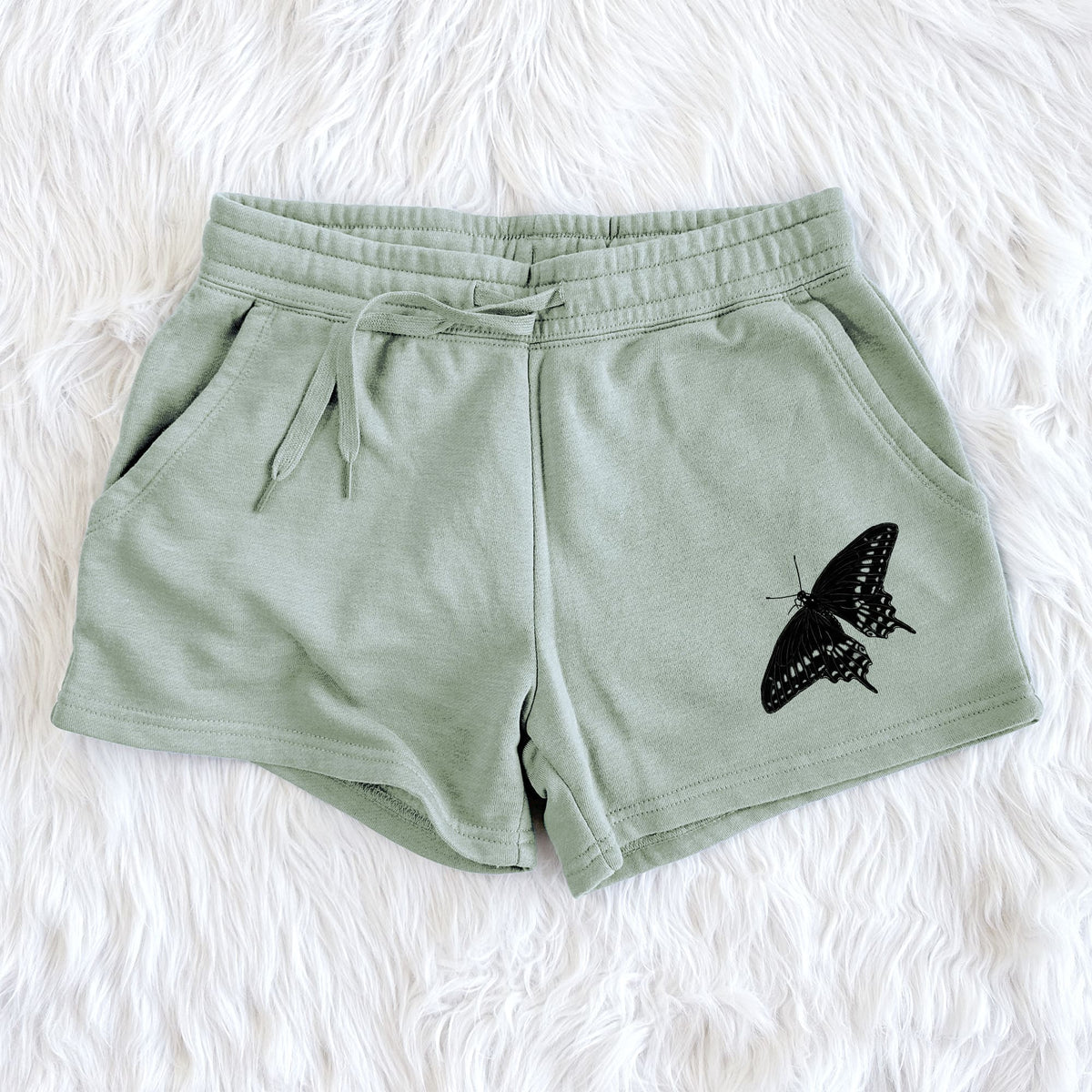 Black Swallowtail Butterfly - Papilio polyxenes - Women's Cali Wave Shorts