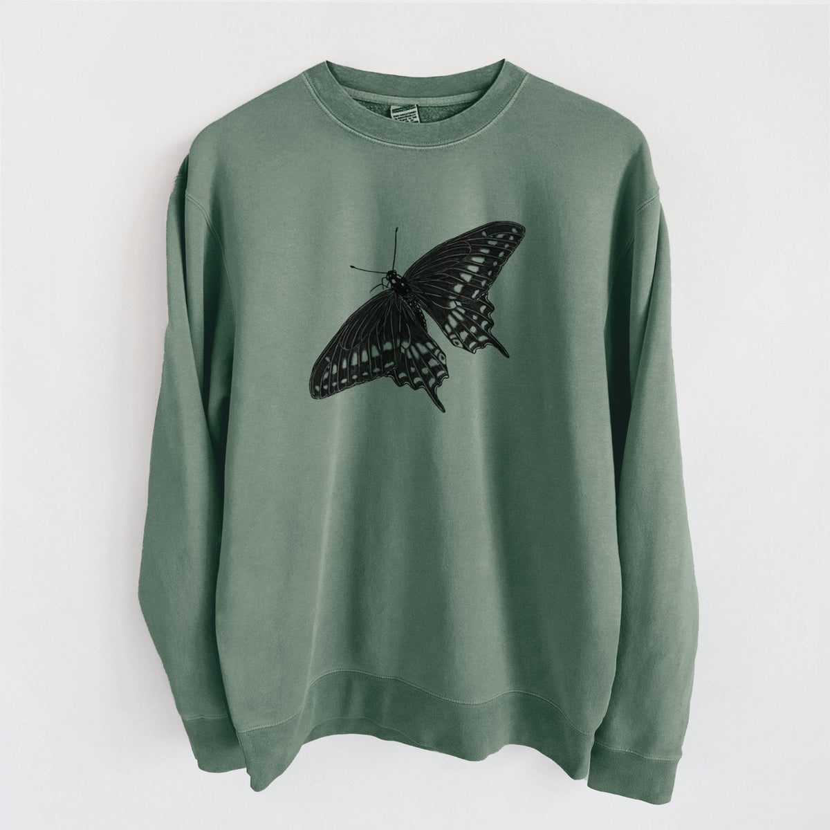 Black Swallowtail Butterfly - Papilio polyxenes - Unisex Pigment Dyed Crew Sweatshirt