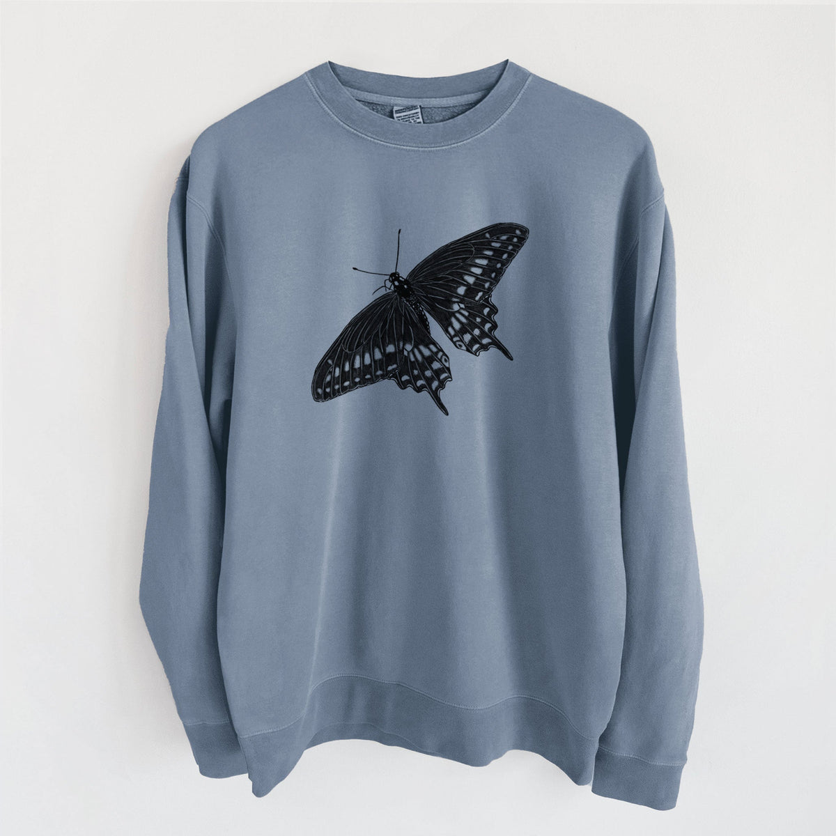 Black Swallowtail Butterfly - Papilio polyxenes - Unisex Pigment Dyed Crew Sweatshirt