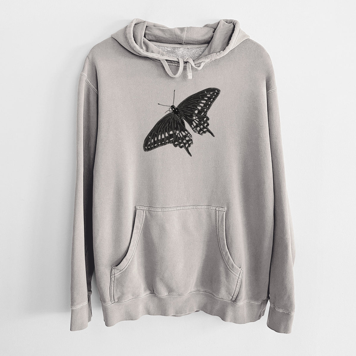 Black Swallowtail Butterfly - Papilio polyxenes - Unisex Pigment Dyed Hoodie